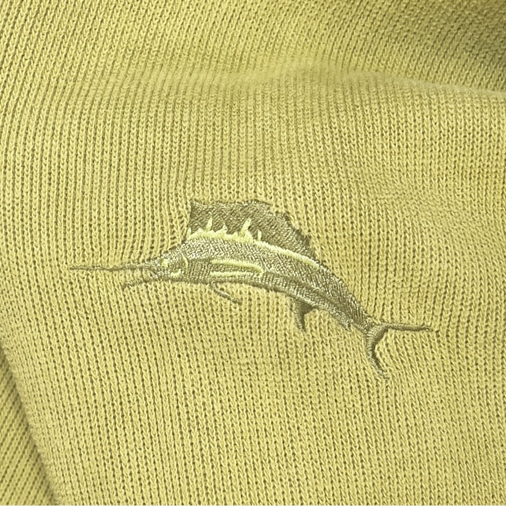 Tommy Bahama Sweater Quarter Zip Mens Medium Long Sleeve with Marlin emb Olive - Picture 6 of 16